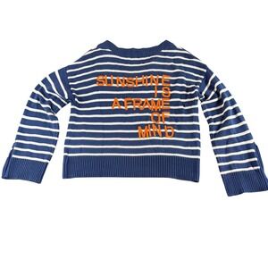 Kerri Rosenthal Striped Sweater Sunshine is Frame of Mind Orange Graphic Knit M
